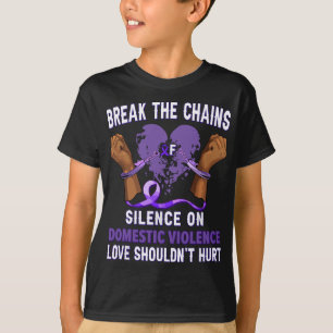 Scheuren de ketens van stilte over huiselijk gewel t-shirt