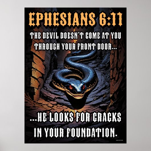 Scheuren in uw fundament Efeziërs 6:11 Poster (Voorkant)