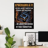 Scheuren in uw fundament Efeziërs 6:11 Poster (Thuiskantoor)