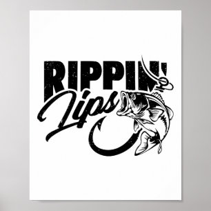 Scheurende Lippen Vissen Visser Grappig Poster