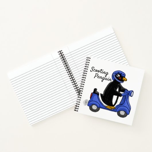 Scheurende Pinguïn Spiraal Notebook Notitieboek (Binnen)