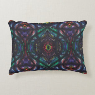 Scheuring Donkere Regenboog Abstracte Aquarel Kuns Accent Kussen