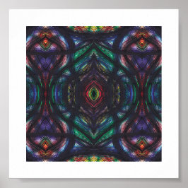 Scheuring Donkere Regenboog Abstracte Aquarel Kuns Poster