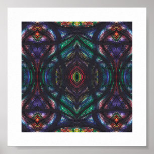 Scheuring Donkere Regenboog Abstracte Aquarel Kuns Poster