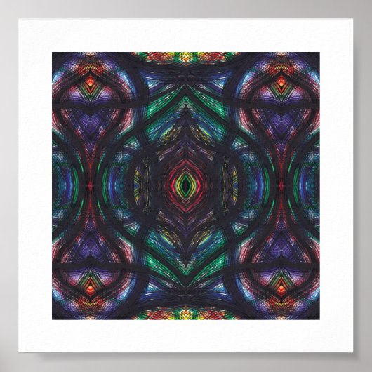Scheuring Donkere Regenboog Abstracte Aquarel Kuns Poster (Voorkant)