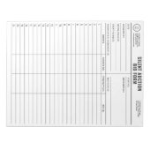 Scheurplaten bij  Silent Auction-bod Notitieblok (Voorkant)