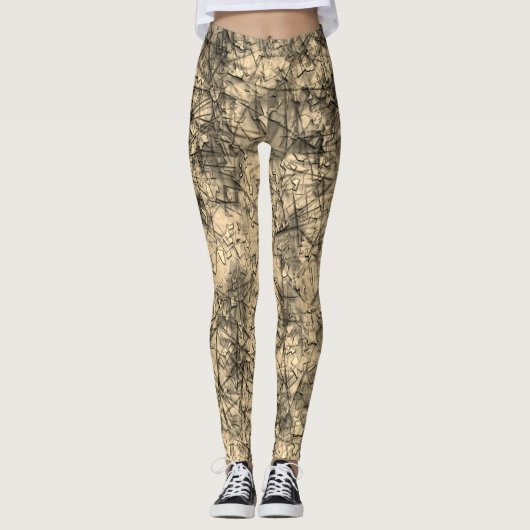 Scheurt krassen op een lichtgevlekte kaki leggings (Voorkant)
