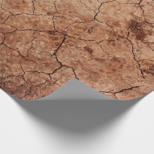 Scheurt van afgedankte erosiescheuren woestijn cadeaupapier (Hoek)