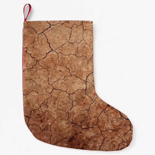 Scheurt van afgedankte erosiescheuren woestijn kleine kerstsok (Voorkant)