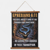 Scheurtjes in uw stichting Efeziërs 6:11 Hangend Wandkleed (Voorkant)