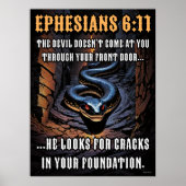 Scheurtjes in uw stichting Efeziërs 6:11 Poster (Voorkant)