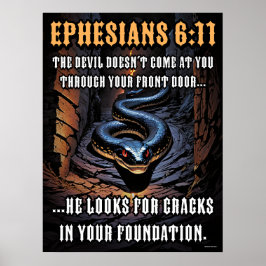 Scheurtjes in uw stichting Efeziërs 6:11 Poster