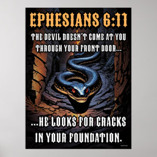 Scheurtjes in uw stichting Efeziërs 6:11 Poster