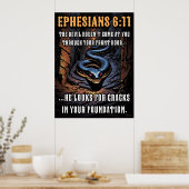 Scheurtjes in uw stichting Efeziërs 6:11 Poster (Keuken)