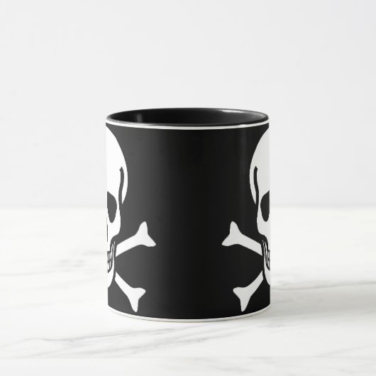 Scheuw- en beenderen zwart mok (Midden)