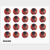 scheve glimlach ronde sticker (Vel)