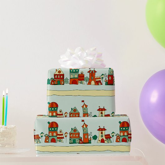 Scheve Huizen Cadeaupapier