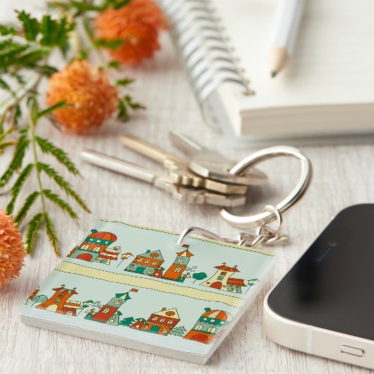 Scheve Huizen Sleutelhanger