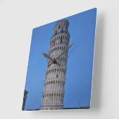 Scheve Toren bij Schemering Vierkante Klok (Hoek)
