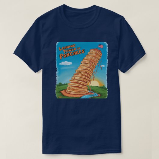 Scheve toren van pannenkoeken t-shirt (Design voorkant)