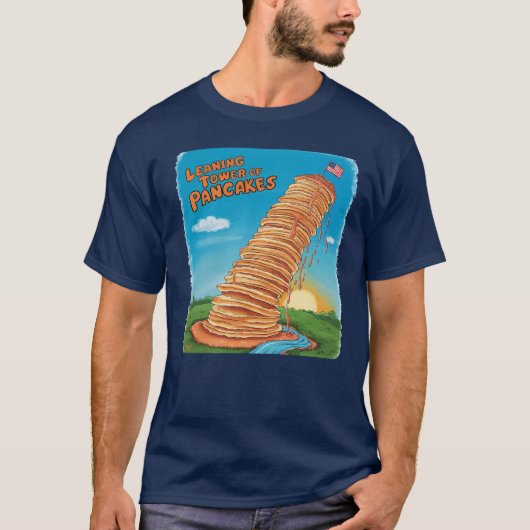 Scheve toren van pannenkoeken t-shirt (Voorkant)