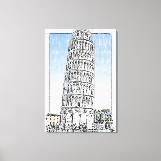 Scheve Toren van Pisa Canvas Afdruk (Voorkant)