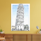 Scheve Toren van Pisa Canvas Afdruk (Insitu (Woonkamer))