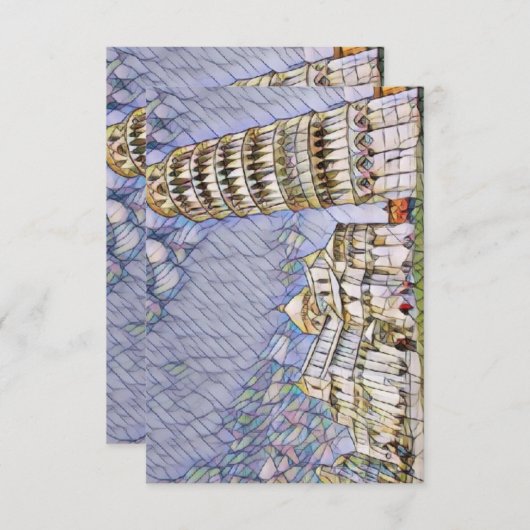 Scheve Toren van Pisa door Mirsat Karabel Kaart (Voorkant / Achterkant)