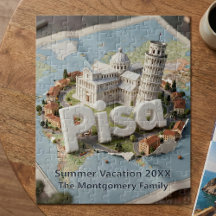 Scheve Toren van Pisa Italië Familie Zomer Vakanti
