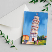 Scheve Toren van Pisa Italië Schilderij Briefkaart
