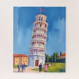 Scheve Toren van Pisa Italië Schilderij Legpuzzel