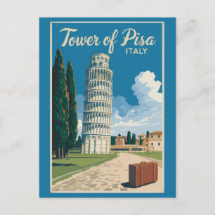 Scheve Toren van Pisa Italië Travel Art Vintage Briefkaart
