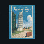 Scheve Toren van Pisa Italië Travel Art Vintage Fleece Deken<br><div class="desc">Toren van Pisa in een vectorkunststijl. De scheve toren van Pisa,  of gewoon de toren van Pisa,  is de campanile,  of vrijstaande klokkentoren,  van de kathedraal van Pisa.</div>