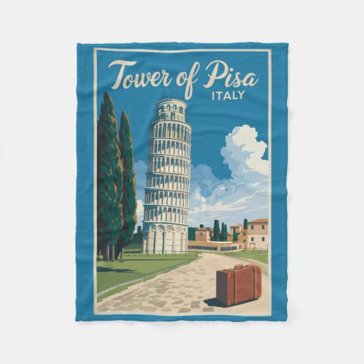 Scheve Toren van Pisa Italië Travel Art Vintage Fleece Deken (Voorkant)