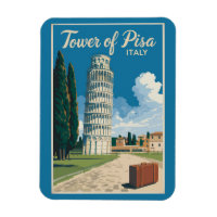 Scheve Toren van Pisa Italië Travel Art Vintage