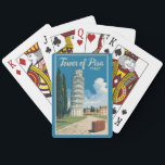 Scheve Toren van Pisa Italië Travel Art Vintage Pokerkaarten<br><div class="desc">Toren van Pisa in een vectorkunststijl. De scheve toren van Pisa,  of gewoon de toren van Pisa,  is de campanile,  of vrijstaande klokkentoren,  van de kathedraal van Pisa.</div>