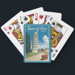 Scheve Toren van Pisa Italië Travel Art Vintage Pokerkaarten<br><div class="desc">Toren van Pisa in een vectorkunststijl. De scheve toren van Pisa,  of gewoon de toren van Pisa,  is de campanile,  of vrijstaande klokkentoren,  van de kathedraal van Pisa.</div>