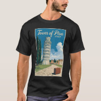 Scheve Toren van Pisa Italië Travel Art Vintage