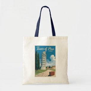 Scheve Toren van Pisa Italië Travel Art Vintage Tote Bag