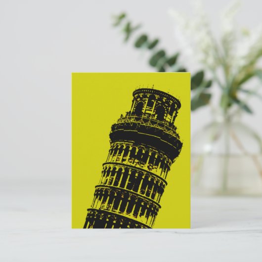 Scheve Toren van Pisa Pop Art Briefkaart (Staand voorkant)