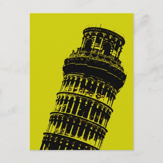 Scheve Toren van Pisa Pop Art Briefkaart (Voorkant)