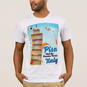 Scheve Toren van Pisa Vintage vakantieprint. T-shirt