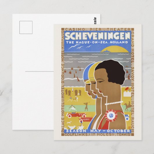 Scheveningen Den Haag over Zee. Holland  Pos Briefkaart (Voorkant / Achterkant)