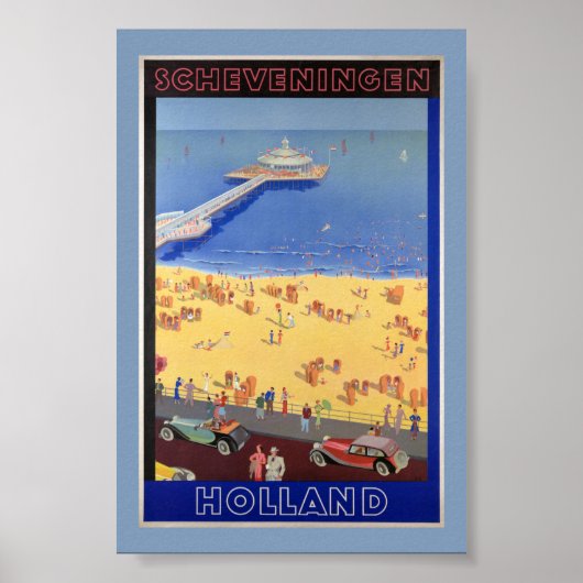 Scheveningen in Holland Vintage Reisposter Rust Poster (Voorkant)