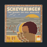 Scheveningen Magneet<br><div class="desc">De  Art Deco-reisposter voor het Nederlandse strand in het noordelijk Zee Scheveningen,  "The Hague-on-Zee",  Nederland.</div>
