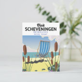 Scheveningen Nederland strandposter Briefkaart (Staand voorkant)