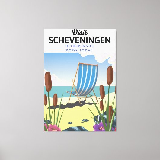 Scheveningen Nederland strandposter Canvas Afdruk (Voorkant)