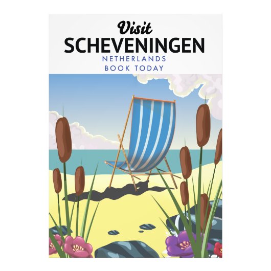 Scheveningen Nederland strandposter Foto Afdruk (Voorkant)