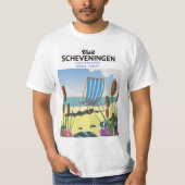 Scheveningen Nederland strandposter T-shirt (Voorkant)