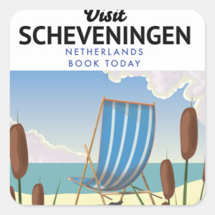 Scheveningen Nederland strandposter Vierkante Sticker